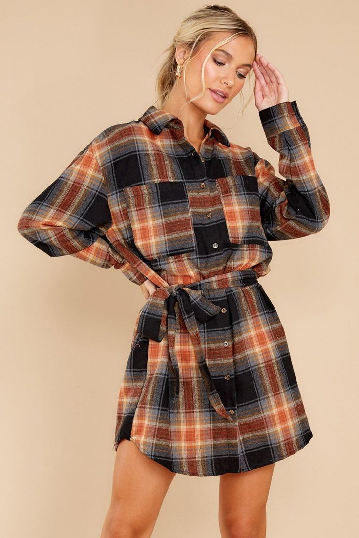 Plaid Shirt Dress