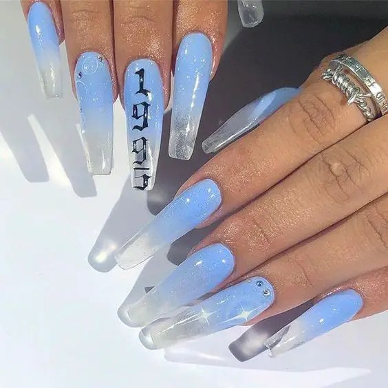 Icy Blue Nails