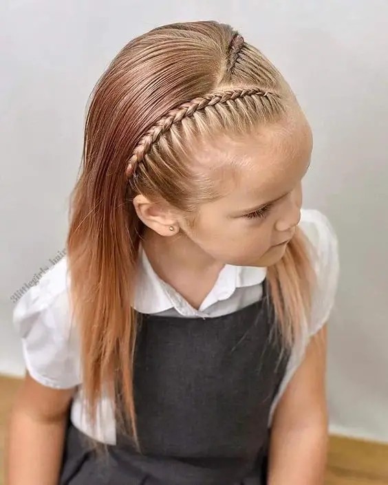 Youthful Half-Up Dutch Braid for a Day at School