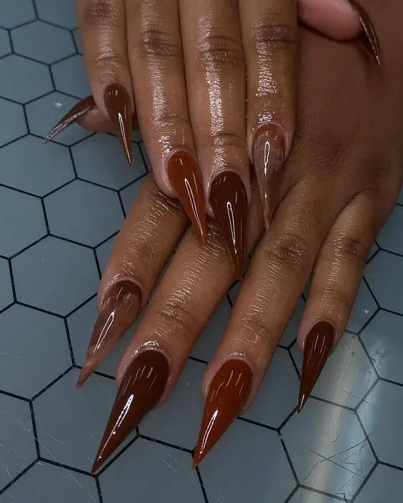 Chocolate Brown Nails