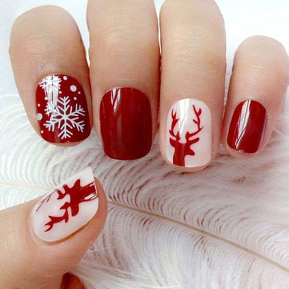 Red with White Snowflakes