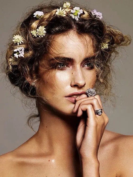 Braided Updo with Flowers