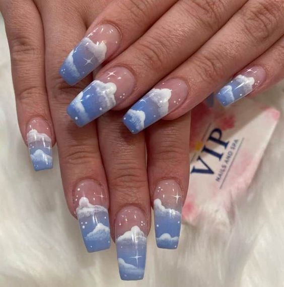 Cloudy Sky Nails: