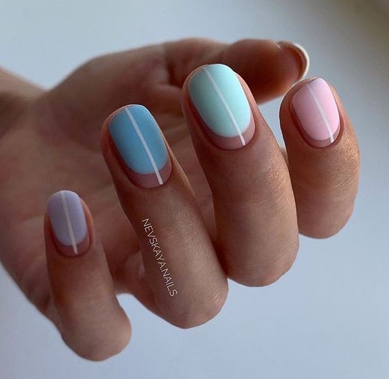 Sky Blue and Blush Stripes