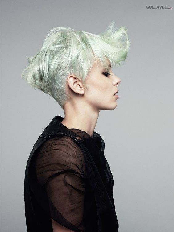 Platinum Blonde with Undercut and Bangs