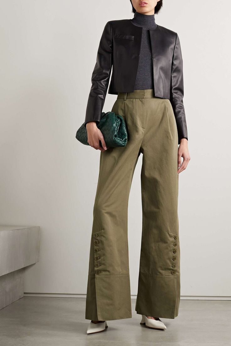 Turtleneck and Wide-Leg Pants