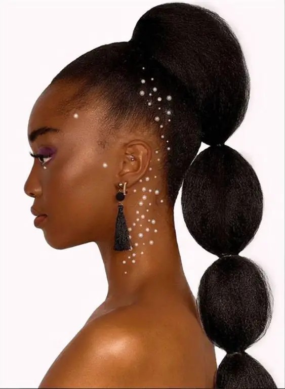 Bubble Slick Back Ponytail