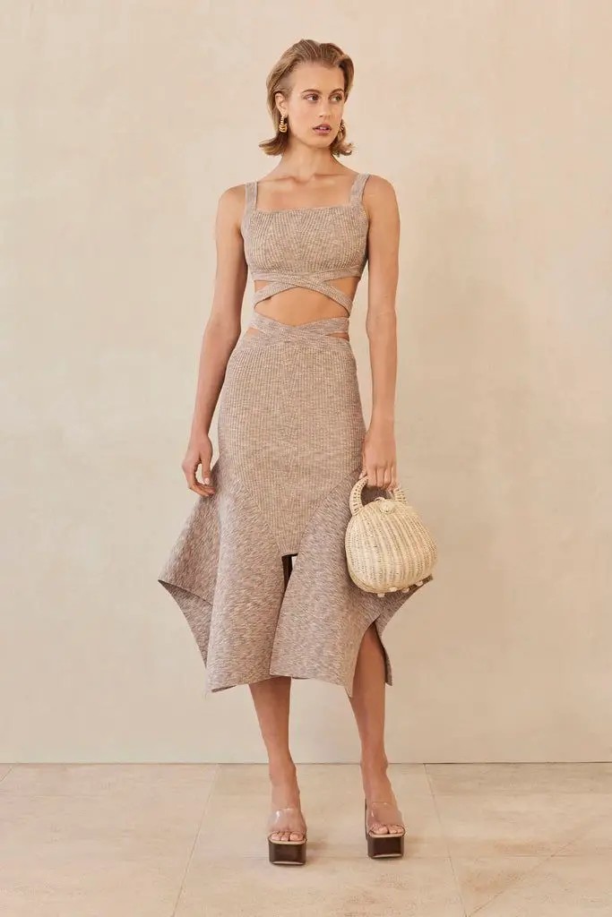 Contemporary Boho: Asymmetric Midi Skirt Set