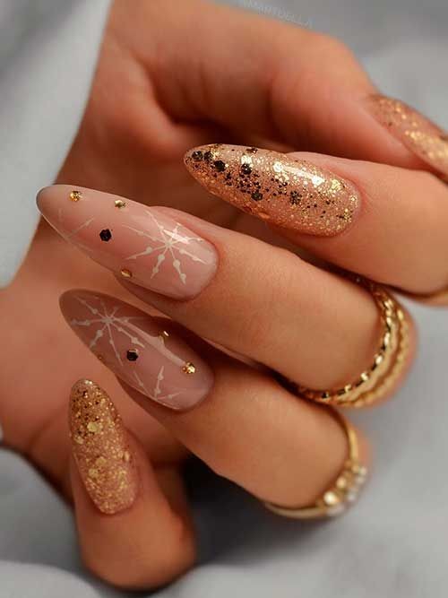 Long Almond Nails with Dip Powder