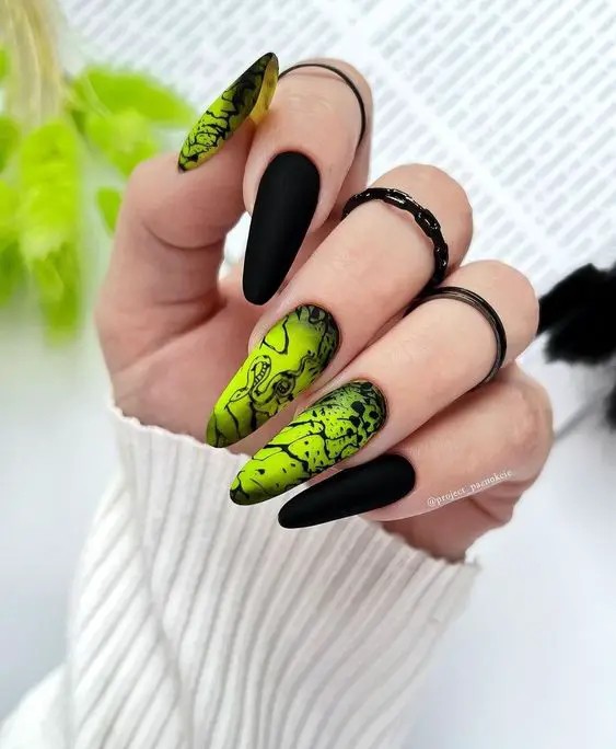 Neon Green Stamping Designs: