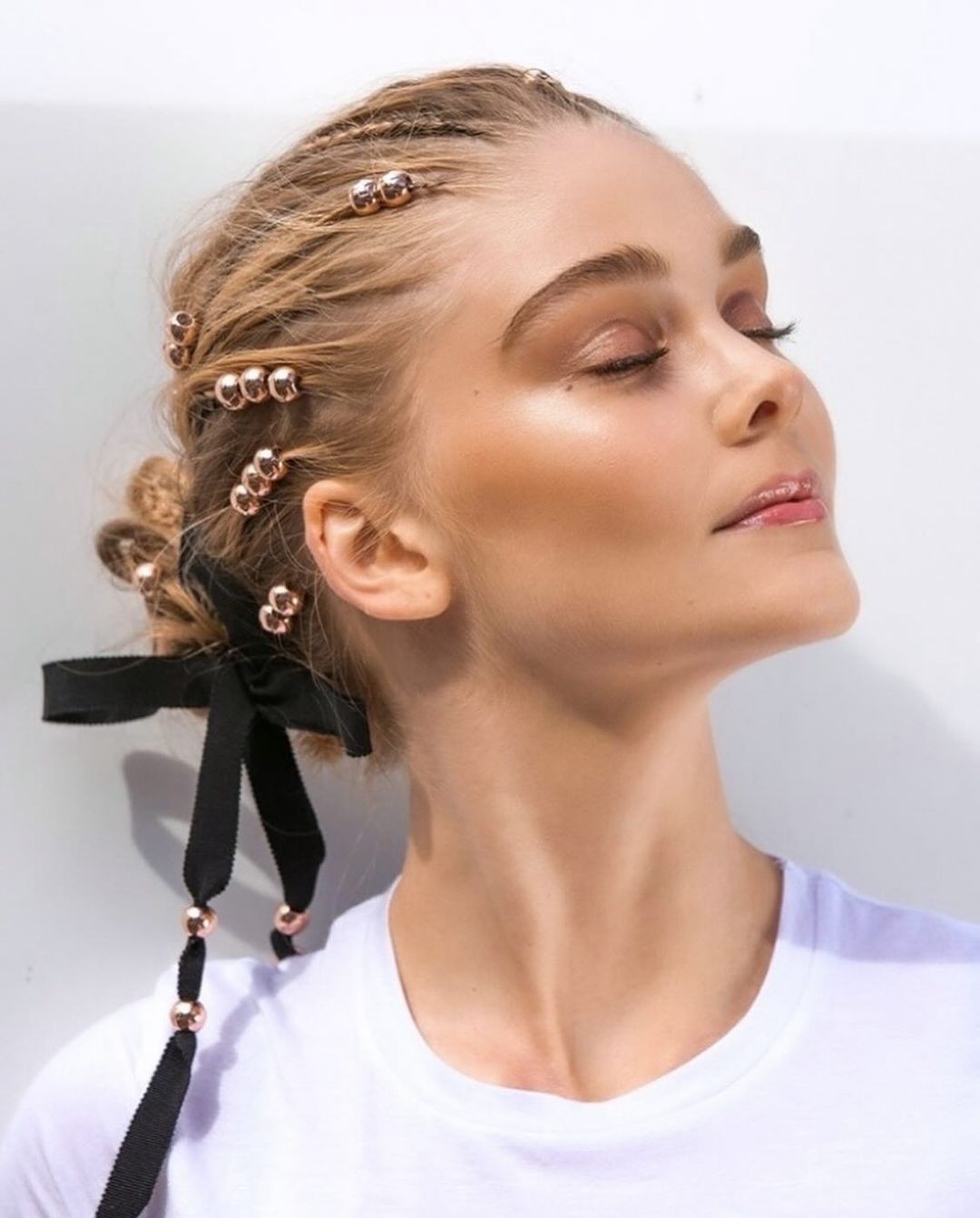 Braided Updo with Charm Beads