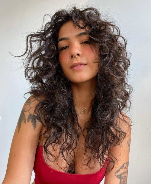 Curly Bangs with Long Natural Curls