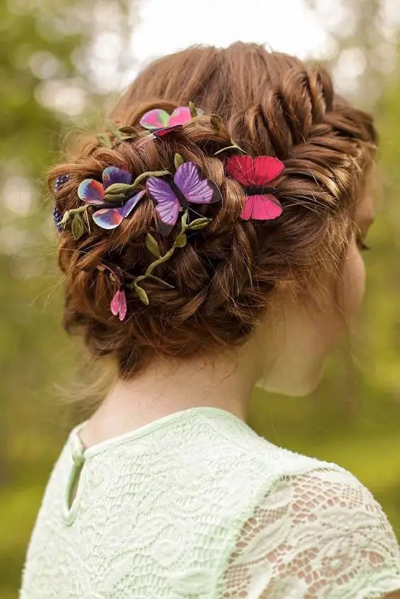 The Botanical Bliss: Halo Braid with Vibrant Flowers