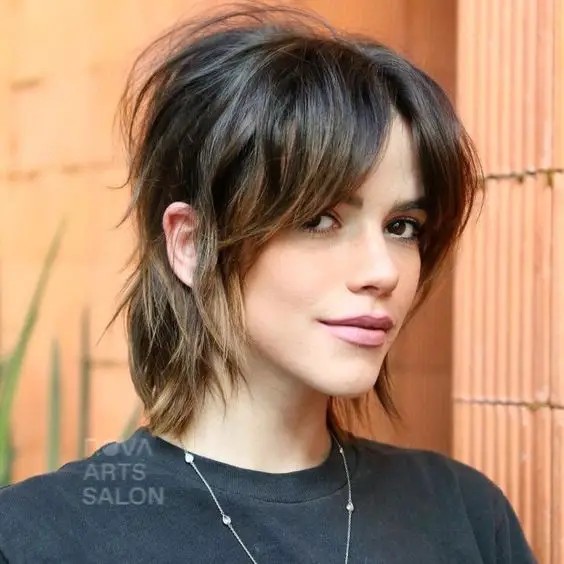 Pixie Wolf Cut with Side-Swept Bangs