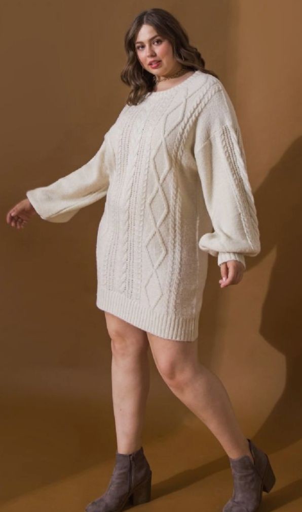 Cable Knit Sweater Dress