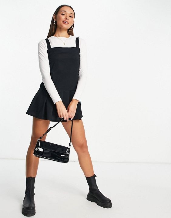 Pinafore Dress and Turtleneck: