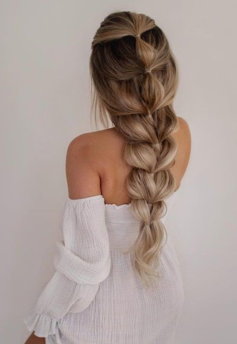 Half-Down Braided Ponytail