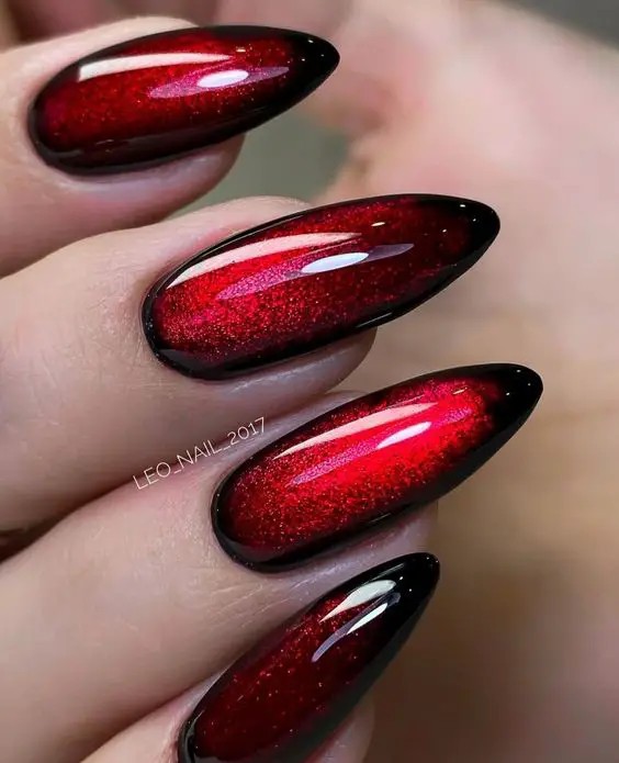 Ombre Red Nails: