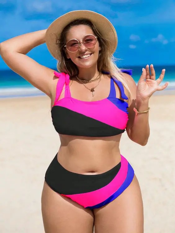 Vibrant Color Block Swimsuits