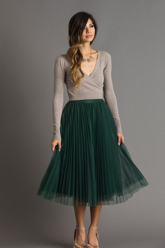 Tulle Skirt and Fitted Sweater