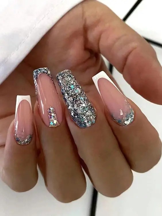 Silver Glitter Cuticles