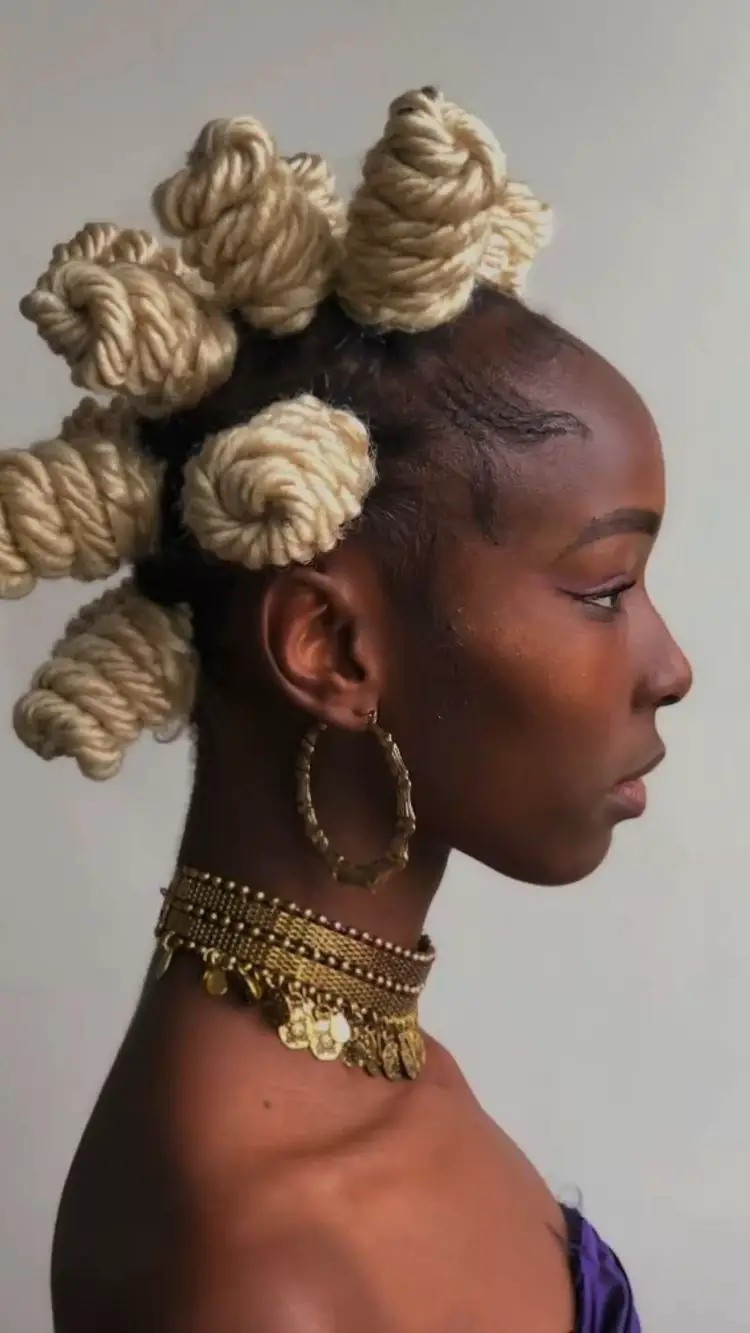 Wrapped Locs Bun Ponytail