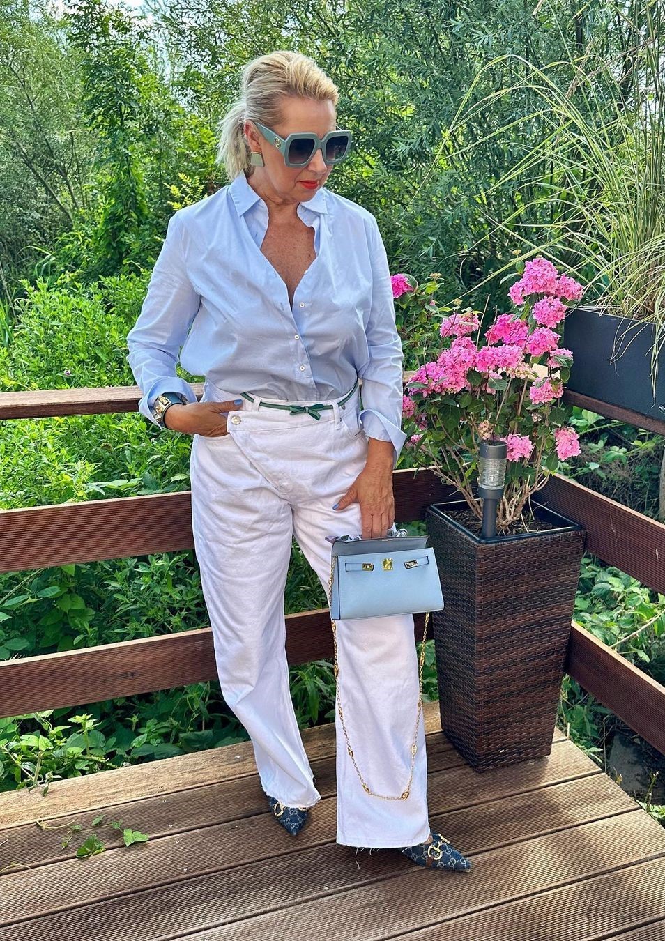 Relaxed White Shirt and Trousers