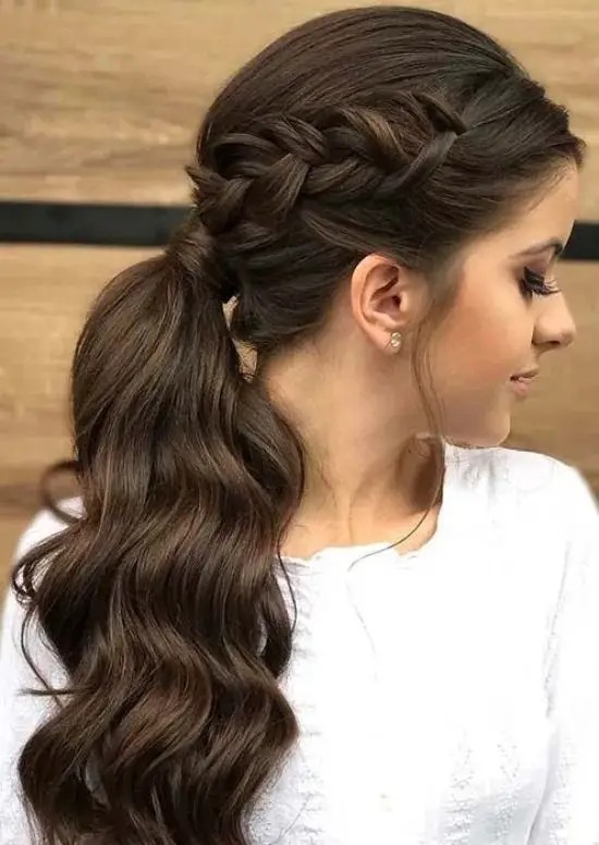 Side Dutch Braid Ponytail