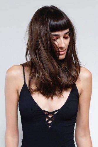 Baby Bangs with Long Sleek Hair