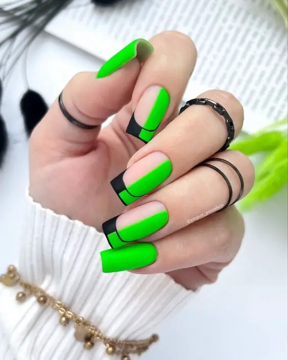 Neon and Black: Bold Contrast