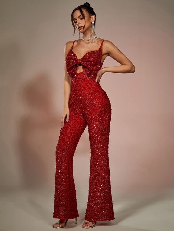 Sleek Red Jumpsuit