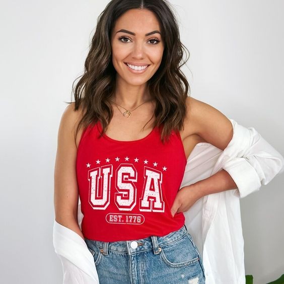 Red USA Tank