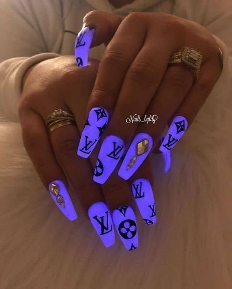 Glow-in-the-Dark Coffin Nails: