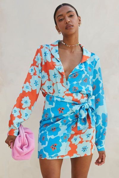 Bold and Bright Wrap Dress