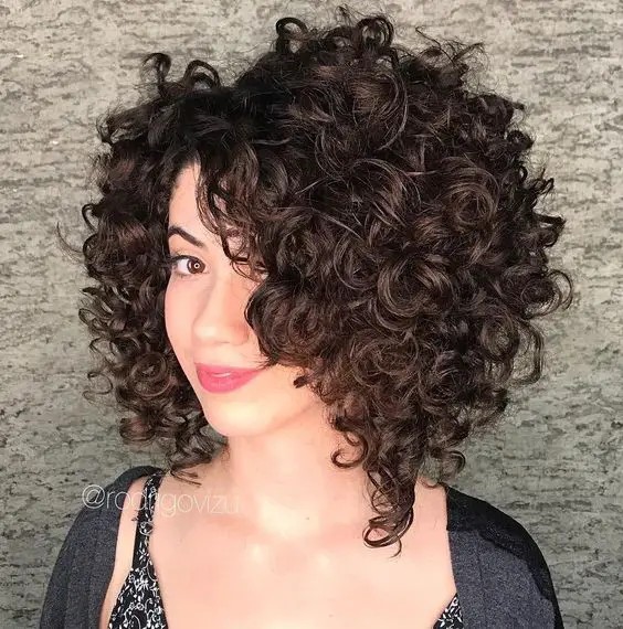 Curly Inverted Bob