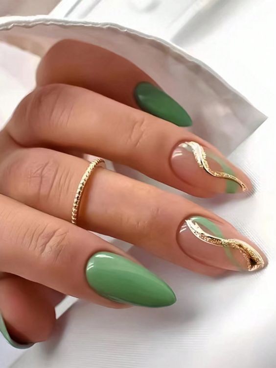 Sage Green with Gold Accents