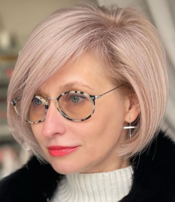 Textured Bob with Side Bangs