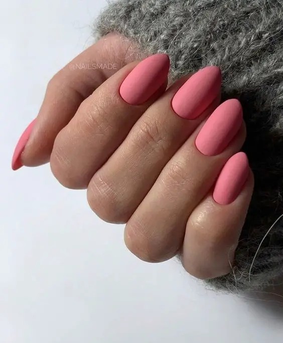 Matte Pink Nails