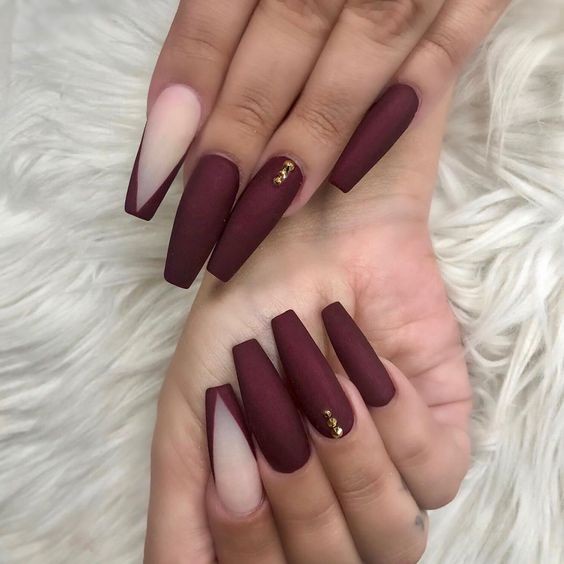 Deep Burgundy Nails