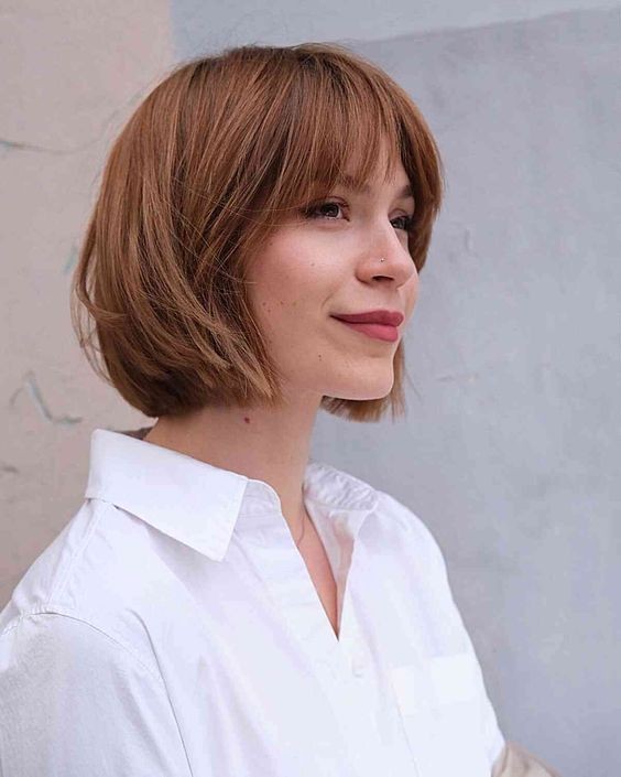 Rounded Bob with Bangs