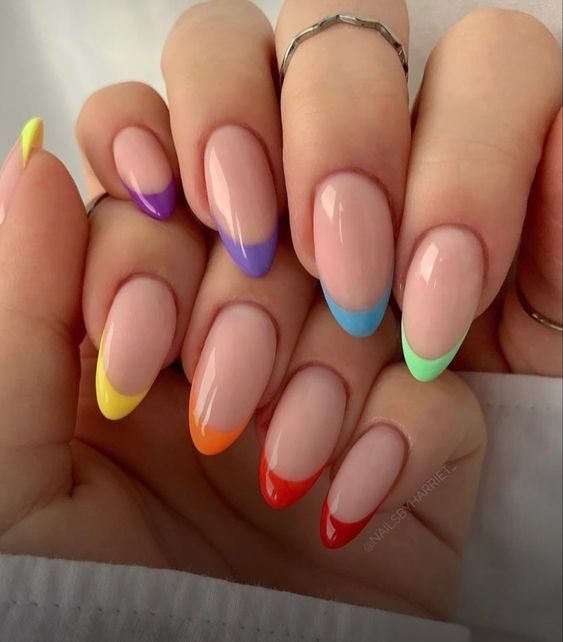 Rainbow French Tips