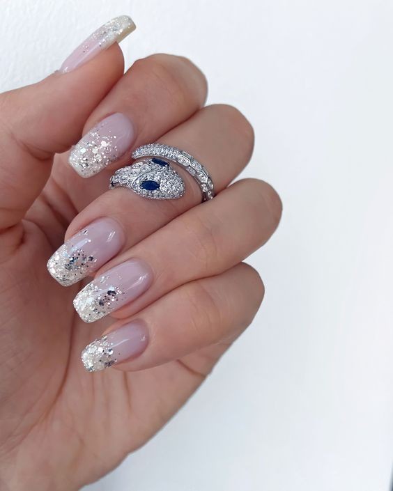 Silver Ombre Nails