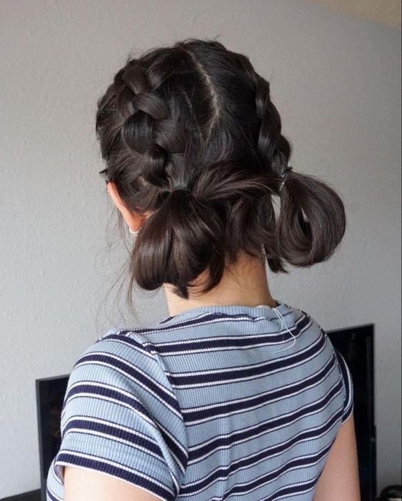 Double Short Ponytails: