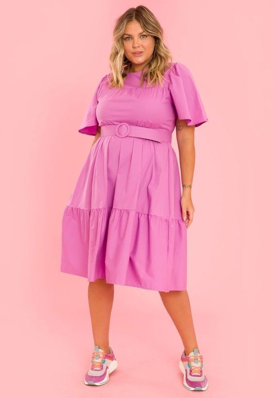 The Vibrant Pink Midi Dress