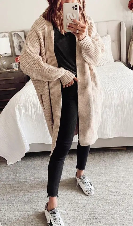 Chunky Knit Cardigan and Leggings