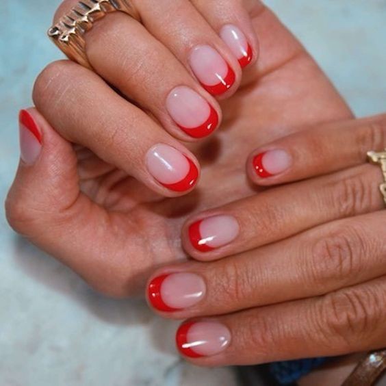 Red French Tips: