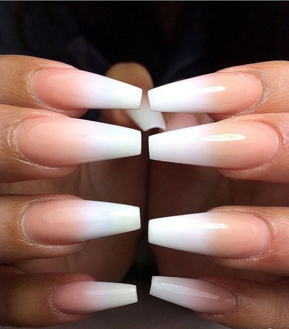 White Ombré Nails: