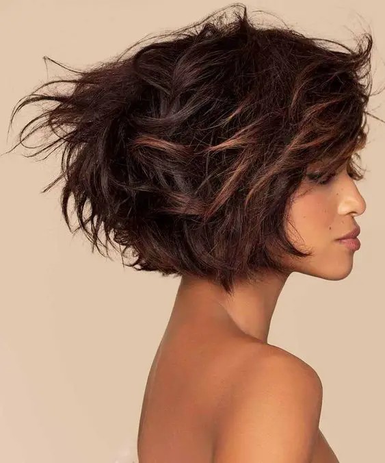 Curly Bob with Tousled Texture: