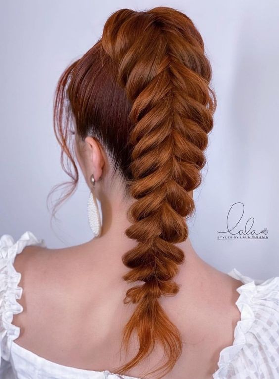 Mermaid-Inspired Braided Ponytail