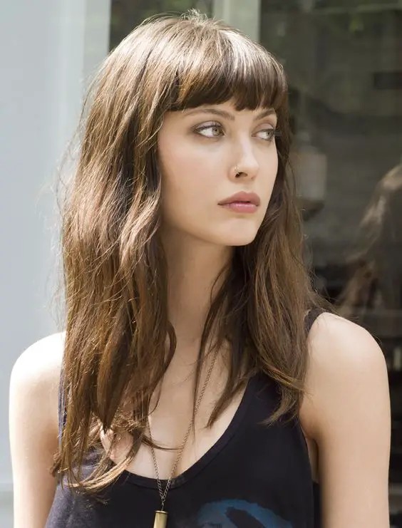 Micro Bangs with Long Hair: